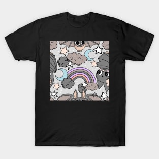 Batty Pastel Goth Night Sky T-Shirt